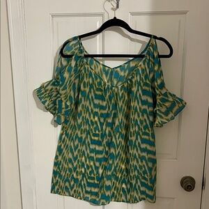 Stylish Green and Yellow Women's Top